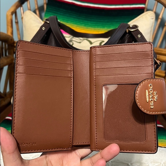 Coach Erin Shoulder Bag in Maple with Medium Corner Zip Wallet in Tan/Gold - Picture 3 of 6